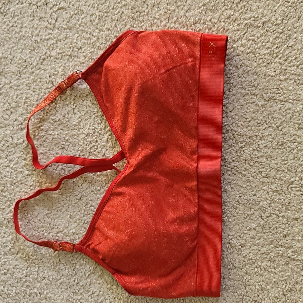 Red sports bra